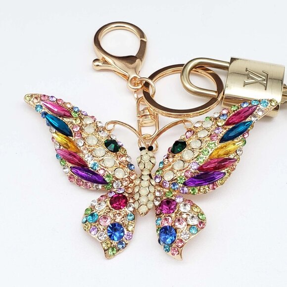 Authentic Louis Vuitton Lock & Key with unbranded Butterfly Bagcharm, Keycharm - Picture 7 of 7